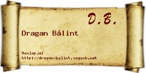Dragan Bálint névjegykártya